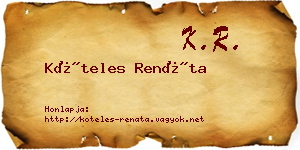 Köteles Renáta névjegykártya